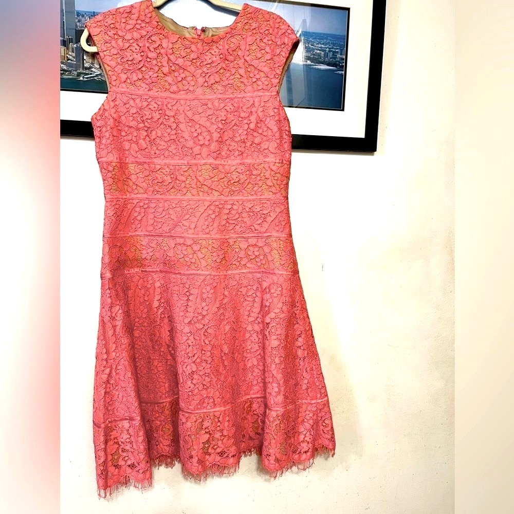 Alex Design pink lace casual dress Size 10 (L)